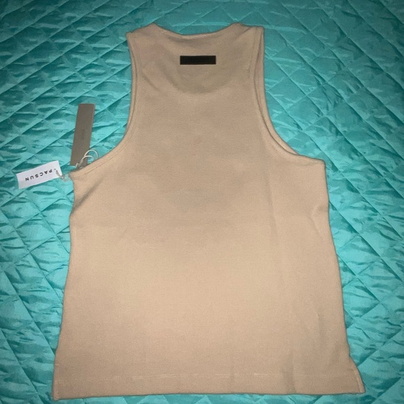 Fear of God Essentials Waffle Tank Sand MEDIUM NWT balletcore street rare - Picture 4 of 10